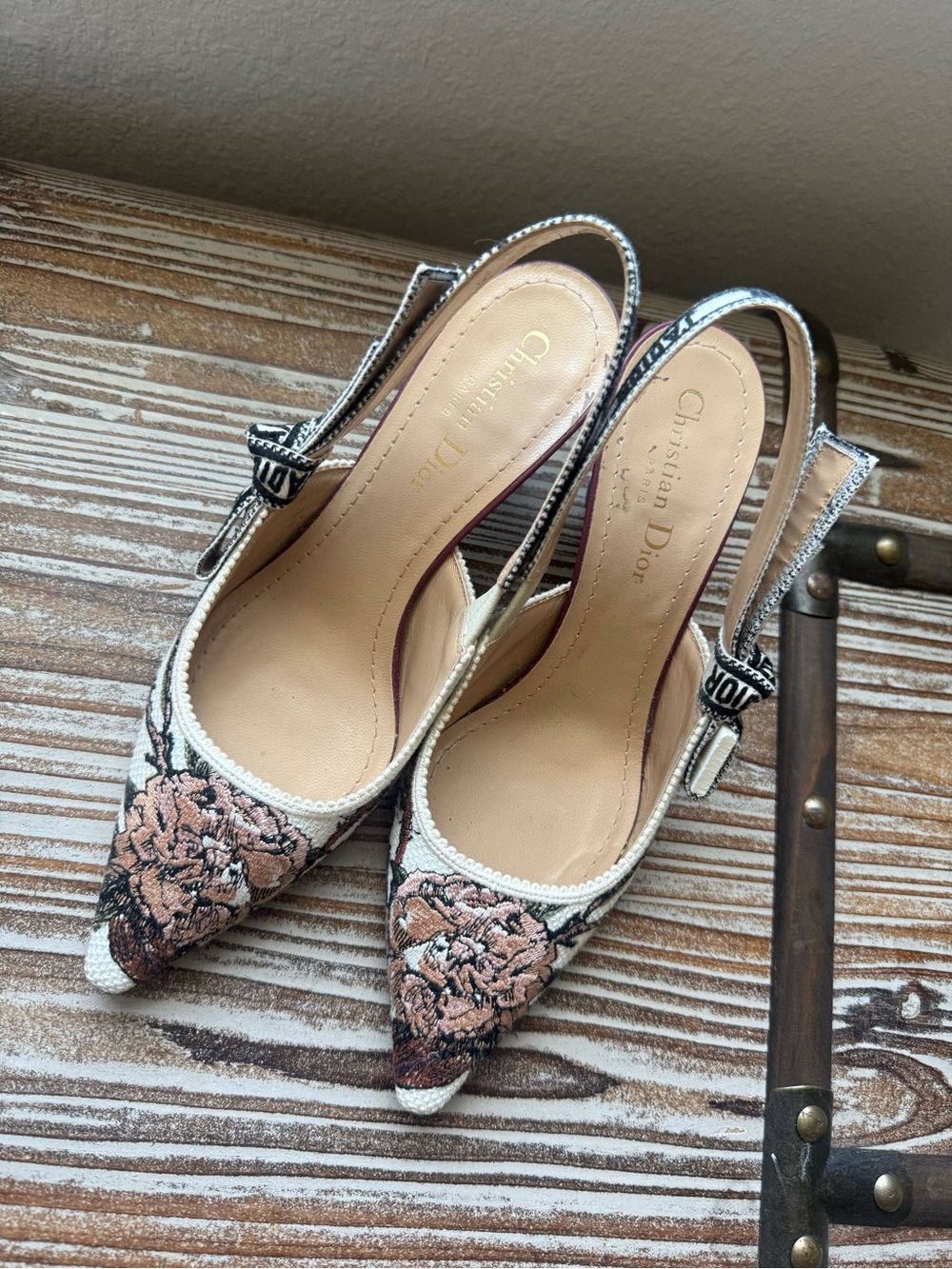 SIZE 37.5 - Authentic Dior J'Adior Floral Slingback Pumps (worn 4-5x)